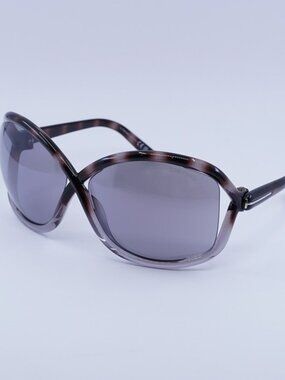 Tom Ford Bettina FT1068 55C Sunglasses Gradient Grey Havana Geometric Frame
